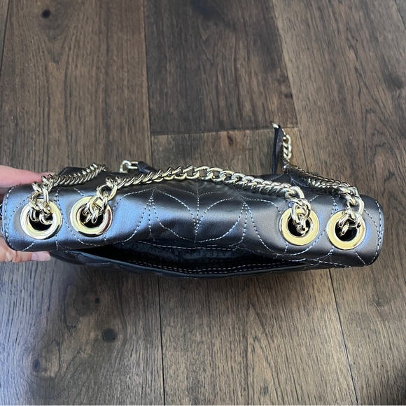 Kate Spade Briar Lane Quilted Emelyn Chain Shoulder Bag Crossbody Gunmetal Gray - Picture 9 of 16